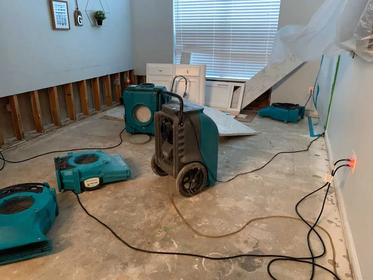 Dehumidifier in flood-cut room for Water Extraction & Removal in Walnut Ridge